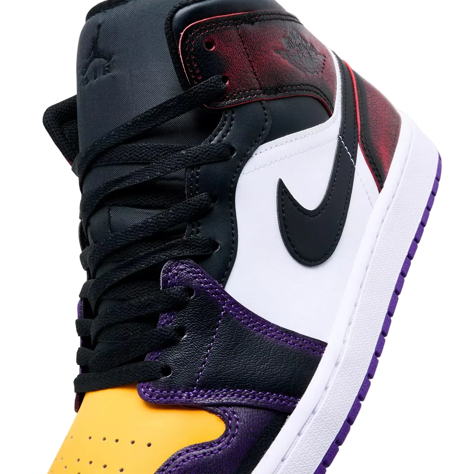 Air Jordan "1 Mid SE" Mens - True Red / Black / White - Image 4