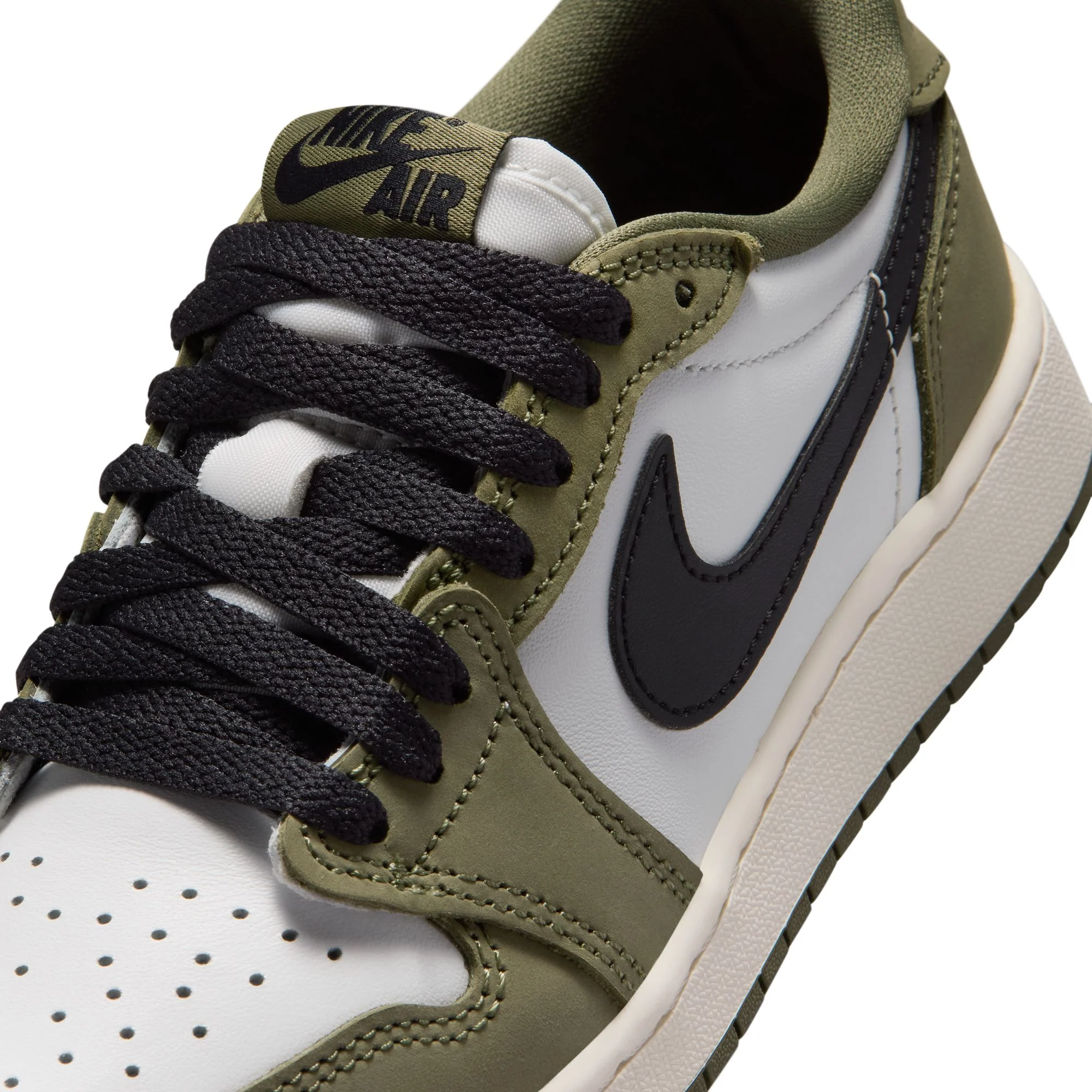 Air Jordan "1 Retro Low OG" Grade School - Medium Olive / Black - Image 3