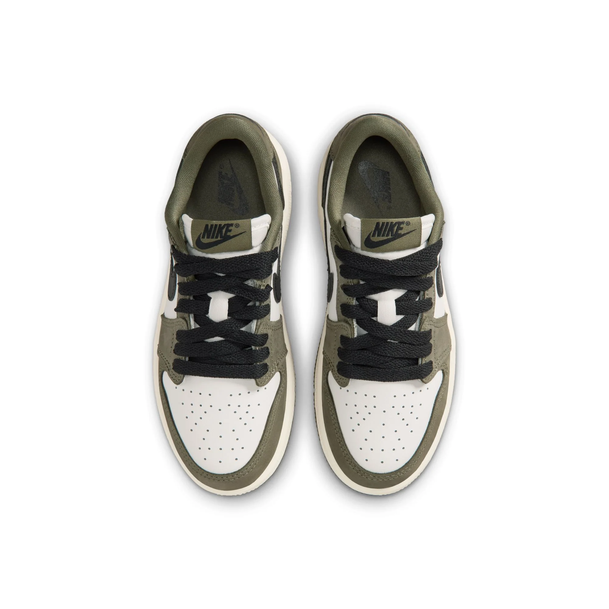 Air Jordan "1 Retro Low OG" Preschool - Medium Olive / Black - Image 3