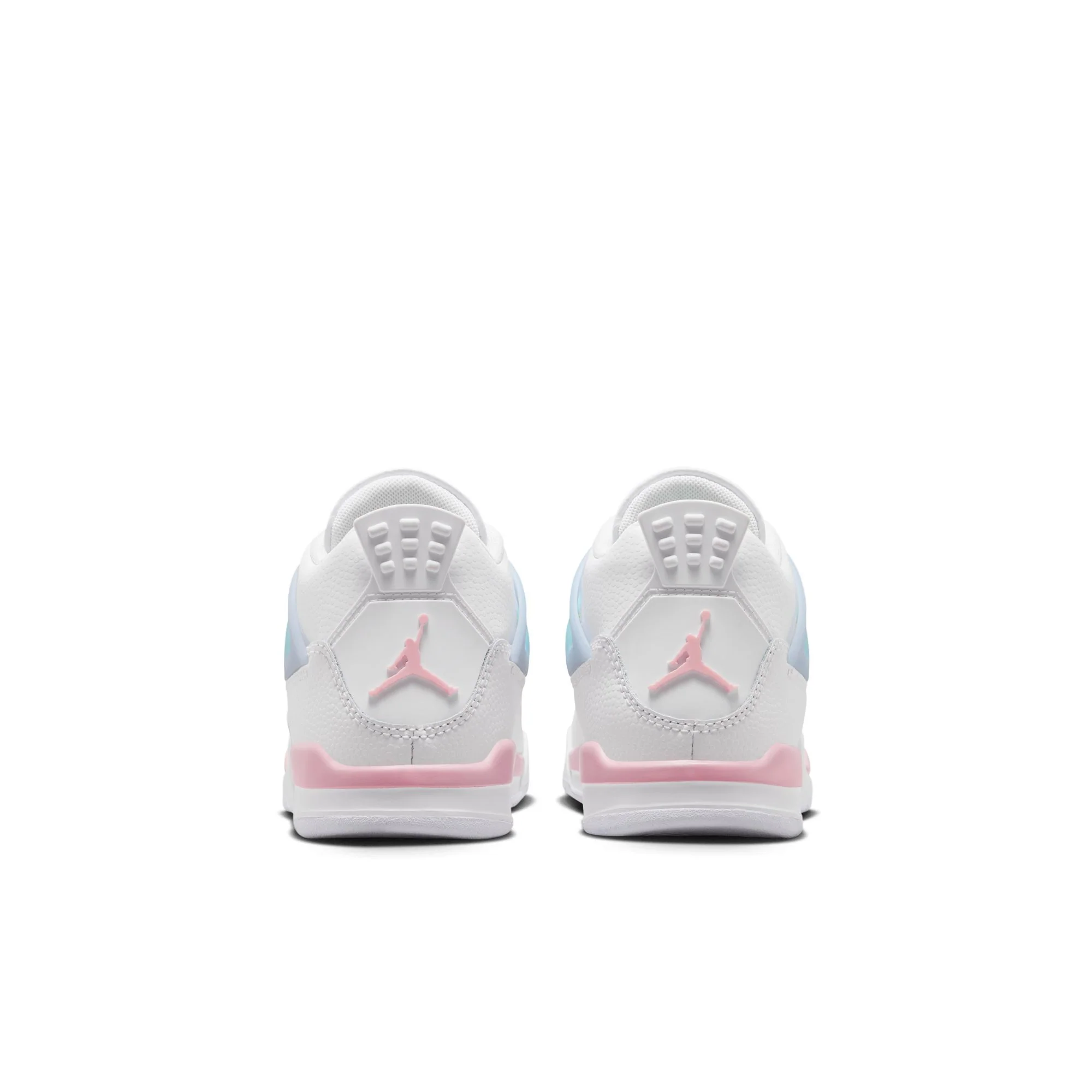Air Jordan "4 Retro" Preschool - White / Med Soft Pink / Half Blue - Image 5