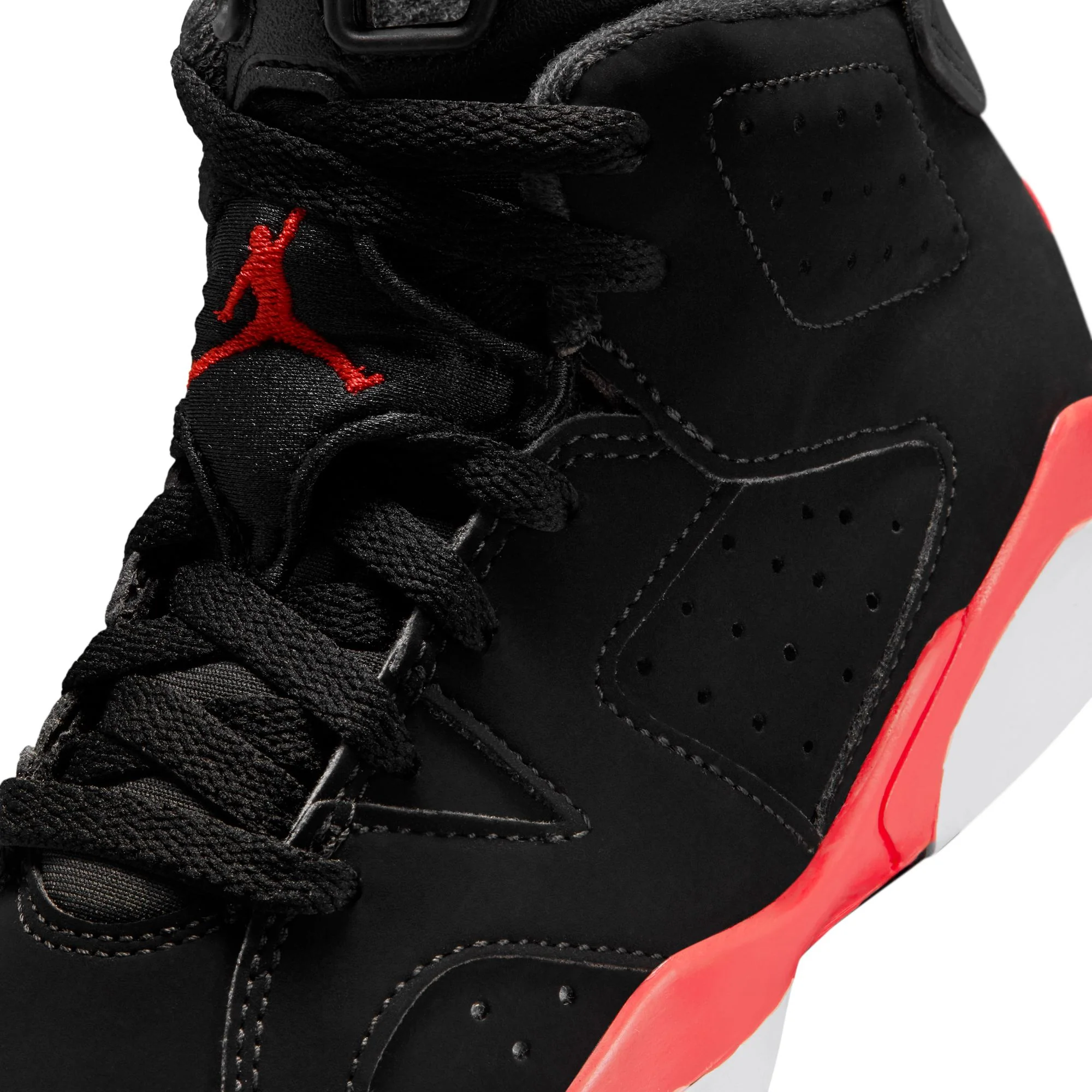 Air Jordan "6 Retro" Preschool - Black / Lt Crimson - Image 5