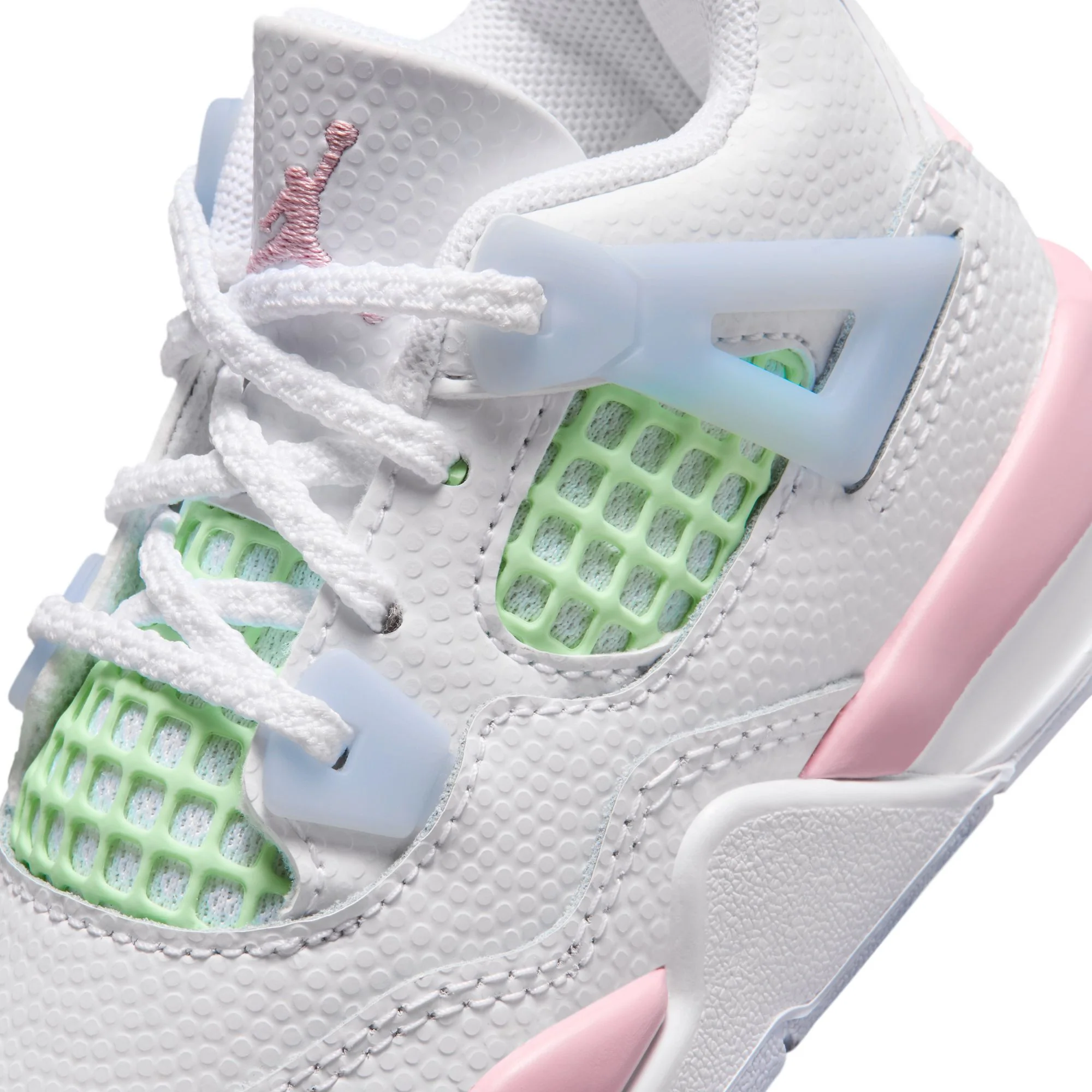Jordan "4 Retro" Toddler - White / Medium Soft Pink / Half Blue - Image 4