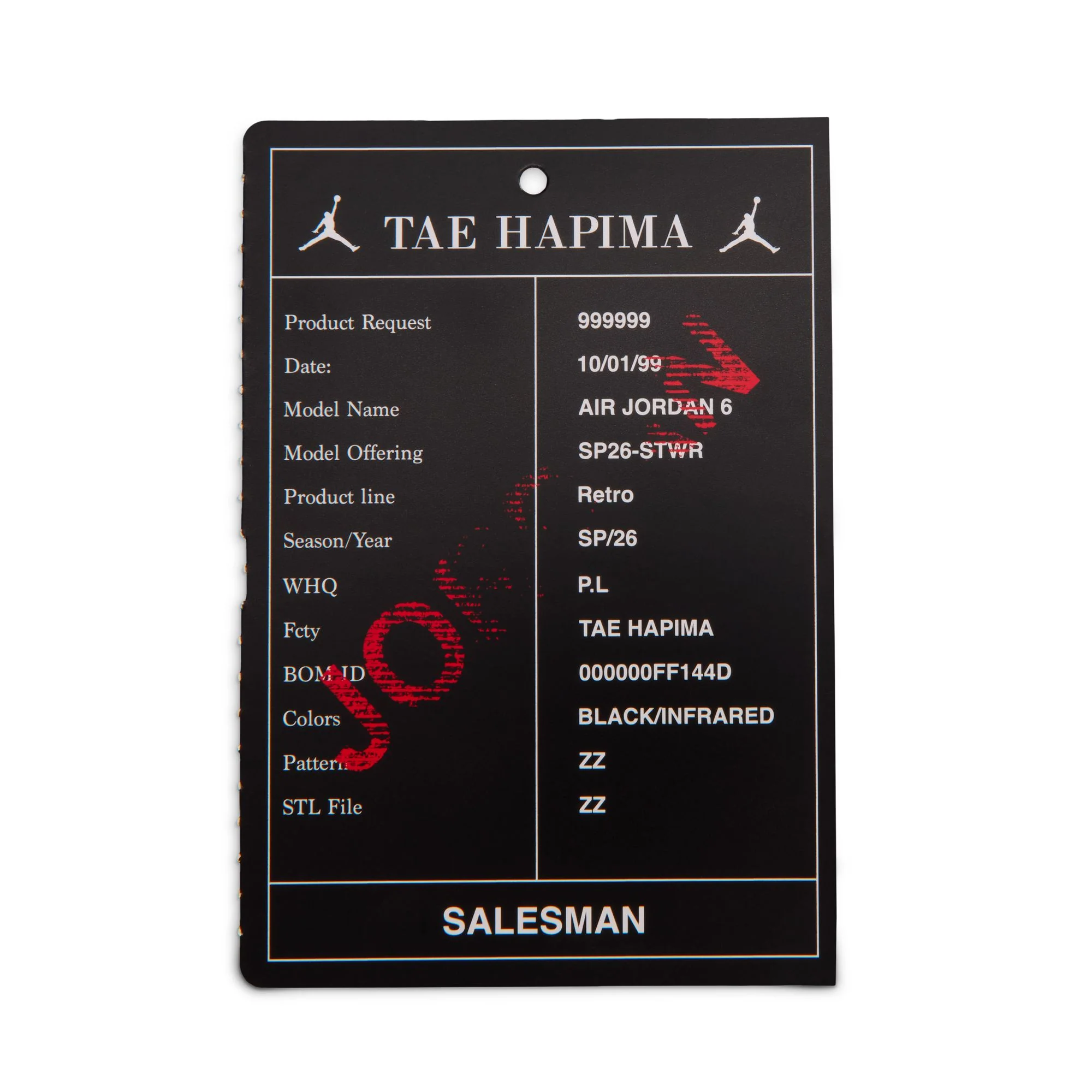 Jordan "6 Retro" Toddler - Black / Lt Crimson - Image 6