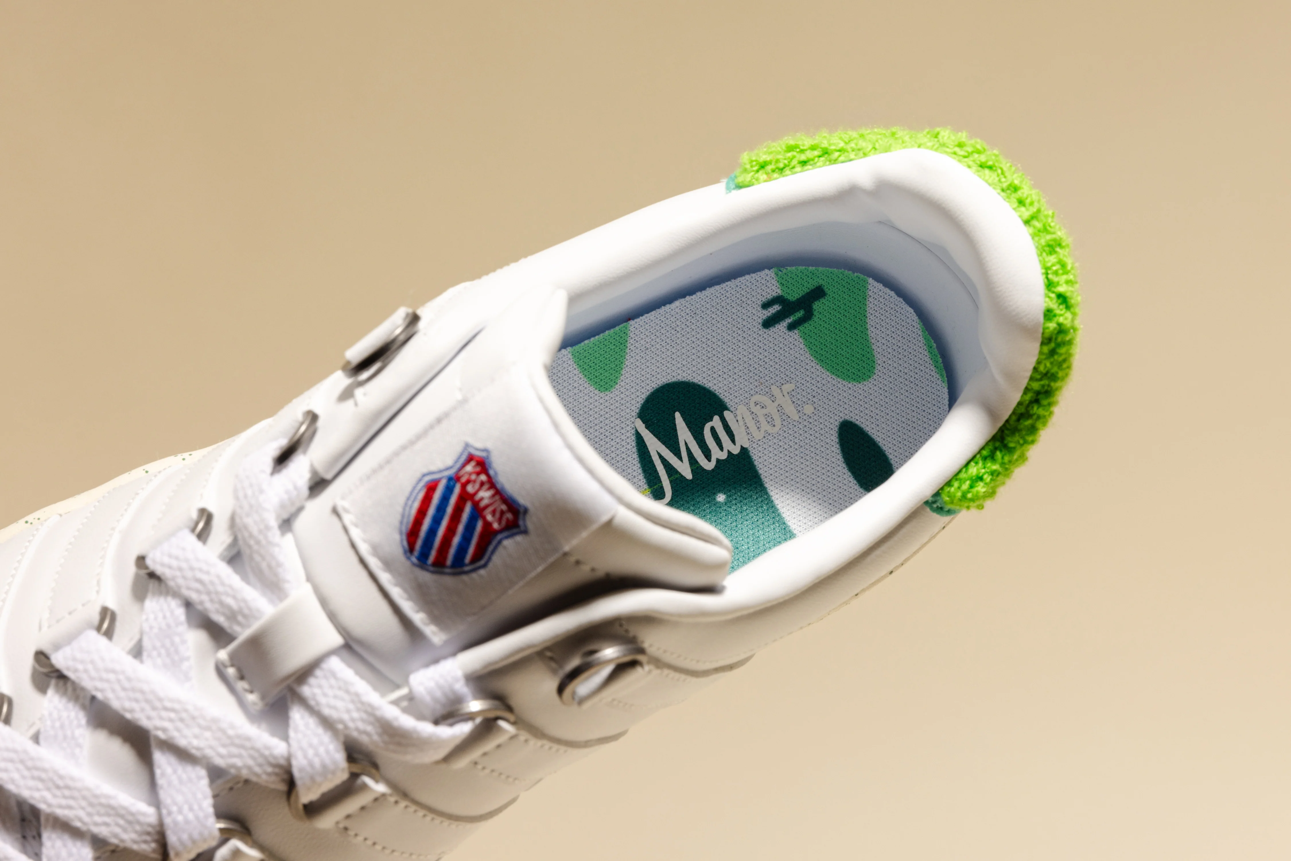 K-Swiss "Classic VN x Manor" M - White / Egret / Grass Green / Jasmine - Image 5