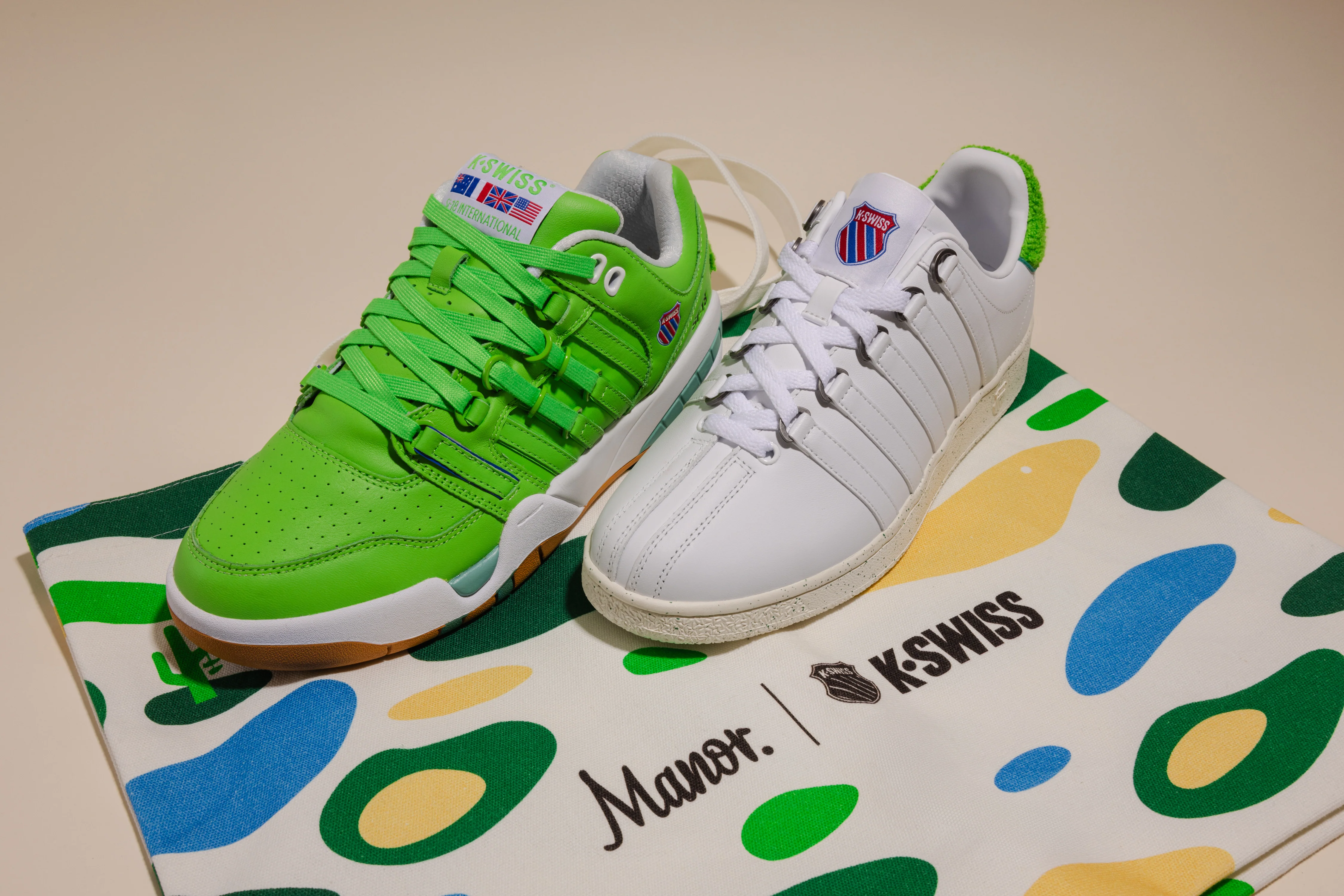 K-Swiss "Classic VN x Manor" M - White / Egret / Grass Green / Jasmine - Image 6