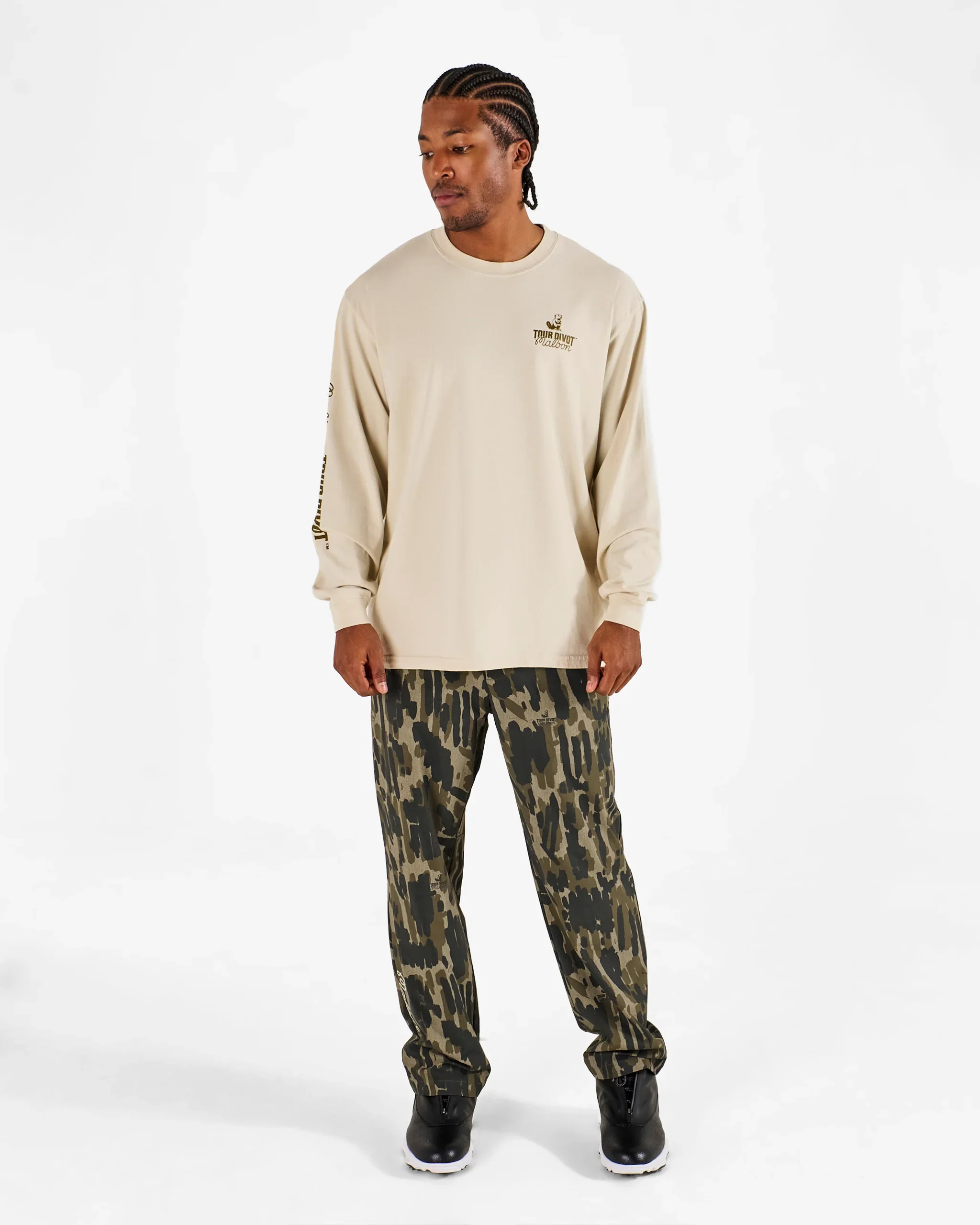 Malbon "Gorse Tour Divot Camo L/S Tee" Mens - Clay - Image 3