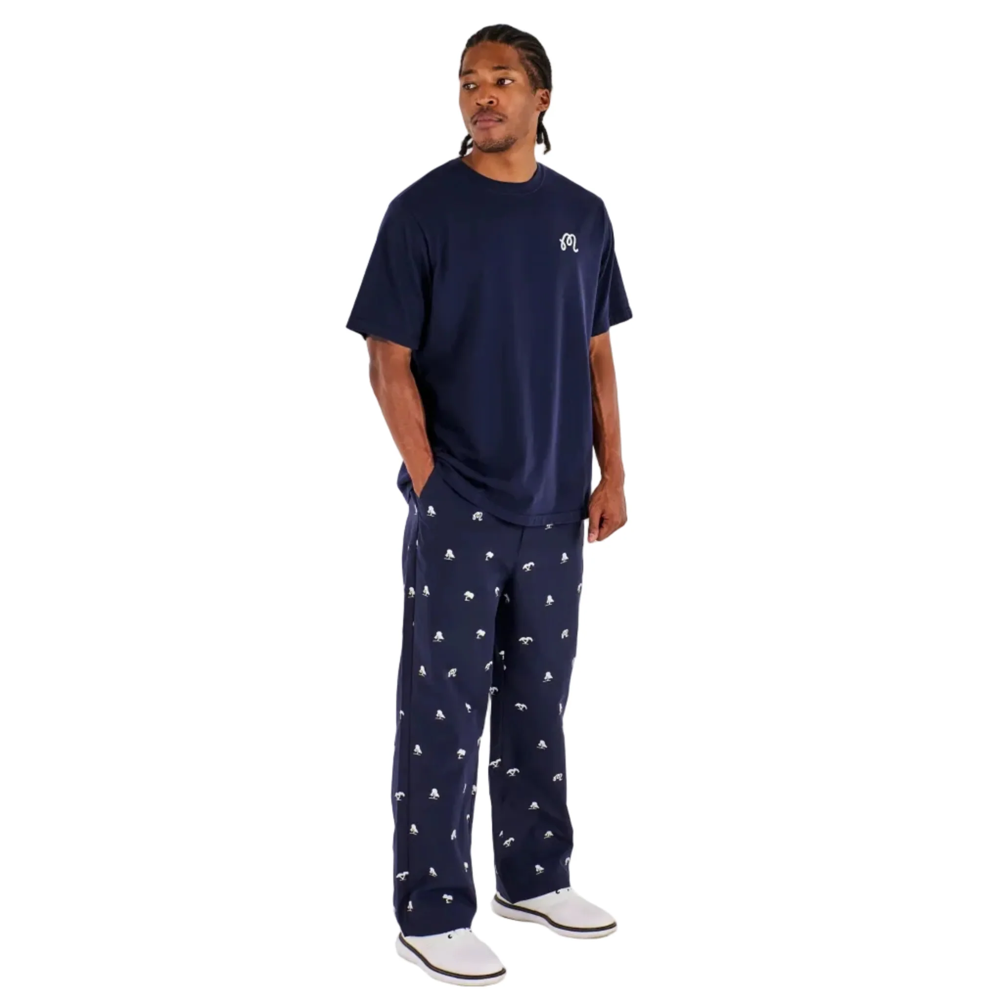 Malbon "Torrey Pines Bermuda Eagle Tee" Mens - Baritone Blue - Image 3