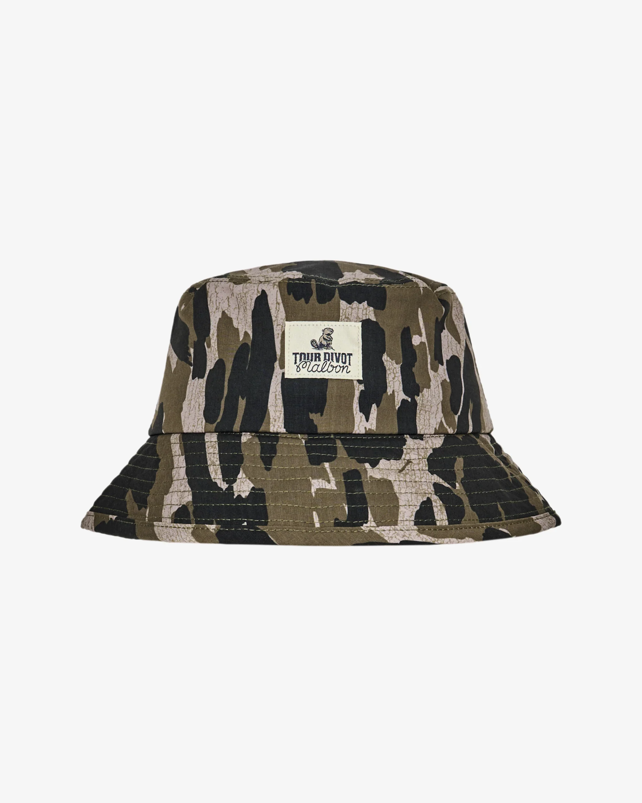 Malbon "Tour Divot Camo Bucket Hat" Mens - Bark Camo - Image 3