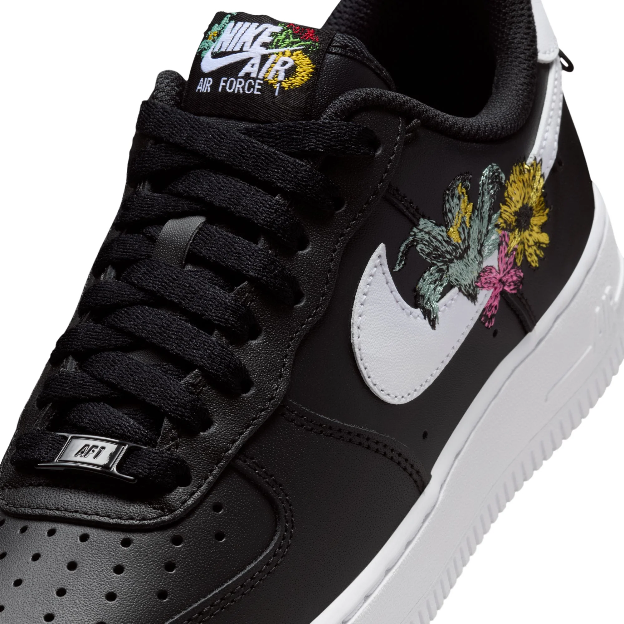 Nike "Air Force 1 '07 PRM" Womens - Black / White / Metallic Gold - Image 3