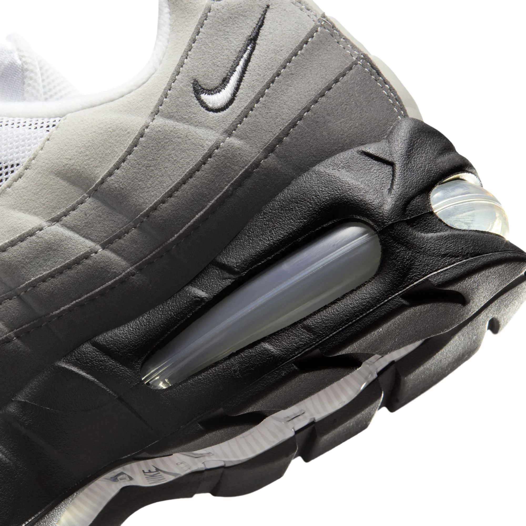 Nike "Air Max 95 Big Bubble" Mens - Black / White / Medium Ash - Image 3