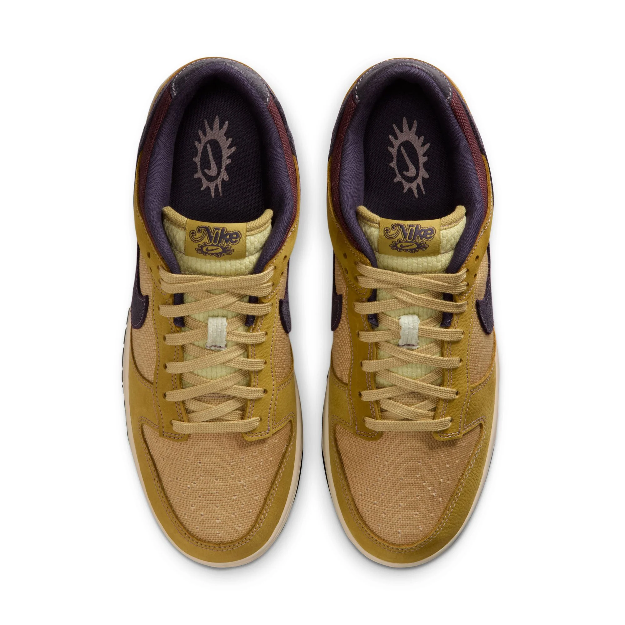 Nike "Dunk Low Retro SE" Mens - Buff Gold / Dark Raisin - Image 4