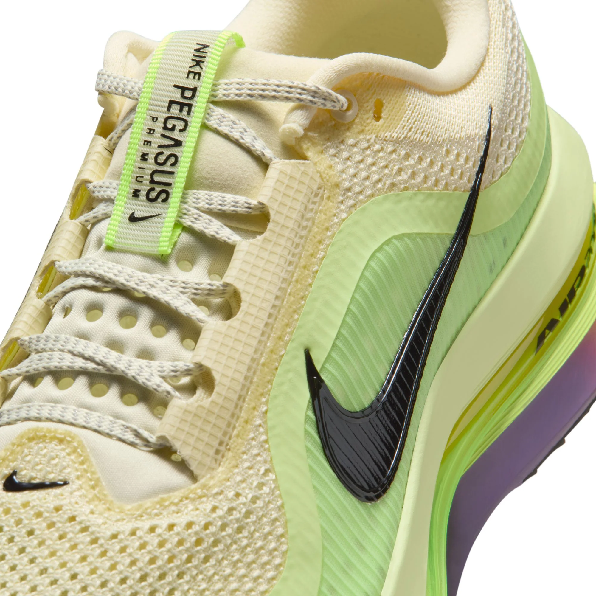 Nike "Pegasus Premium" Mens - Alabaster / Black / Barely Volt - Image 3