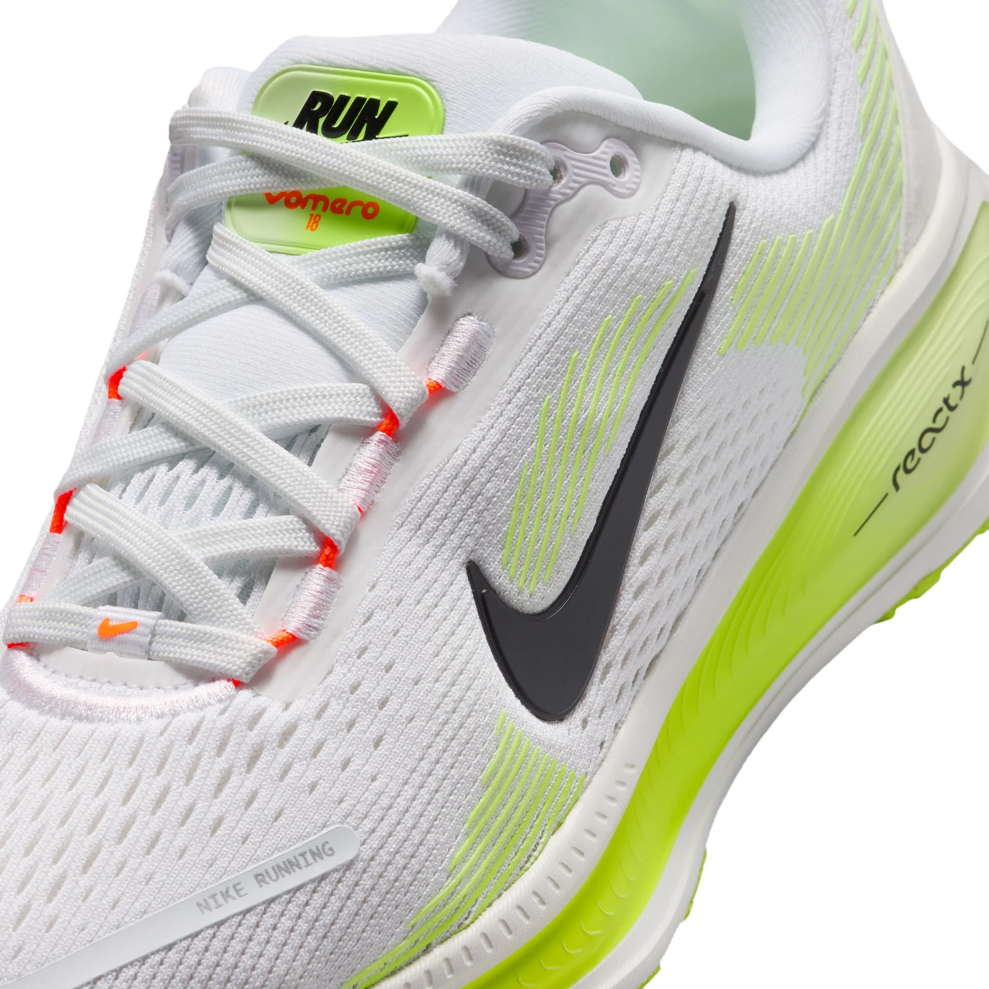 Nike "Vomero 18" Grade School - White / Black / Volt - Image 3